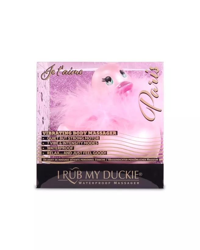 I Rub My Duckie 2.0 Paris Rose par Big Teaze Toys, canard vibrant rose élégant-2