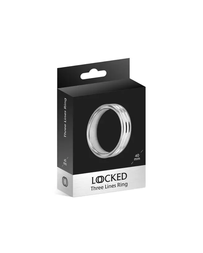Image LOCKED THREE LINES RING 40 MM - Anneau Pénien de Haute Qualité-3