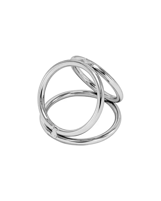Image du LOCKED TRIPLE RING 45/32/37 MM, cockring triple anneau en silicone pour performance et confort-1
