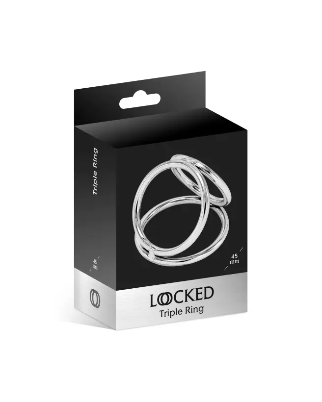 Image du LOCKED TRIPLE RING 45/32/37 MM, cockring triple anneau en silicone pour performance et confort-2