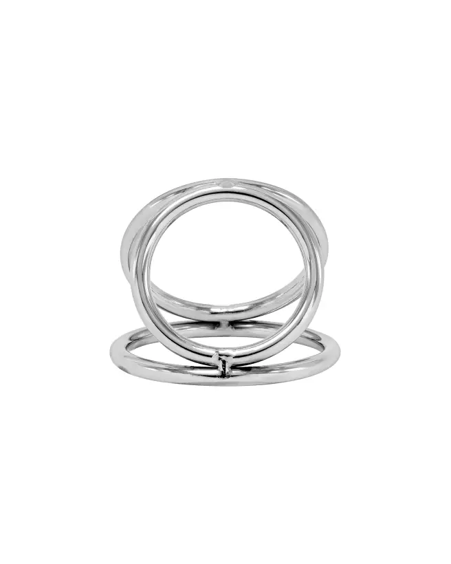 Image du LOCKED TRIPLE RING 45/32/37 MM, cockring triple anneau en silicone pour performance et confort-4