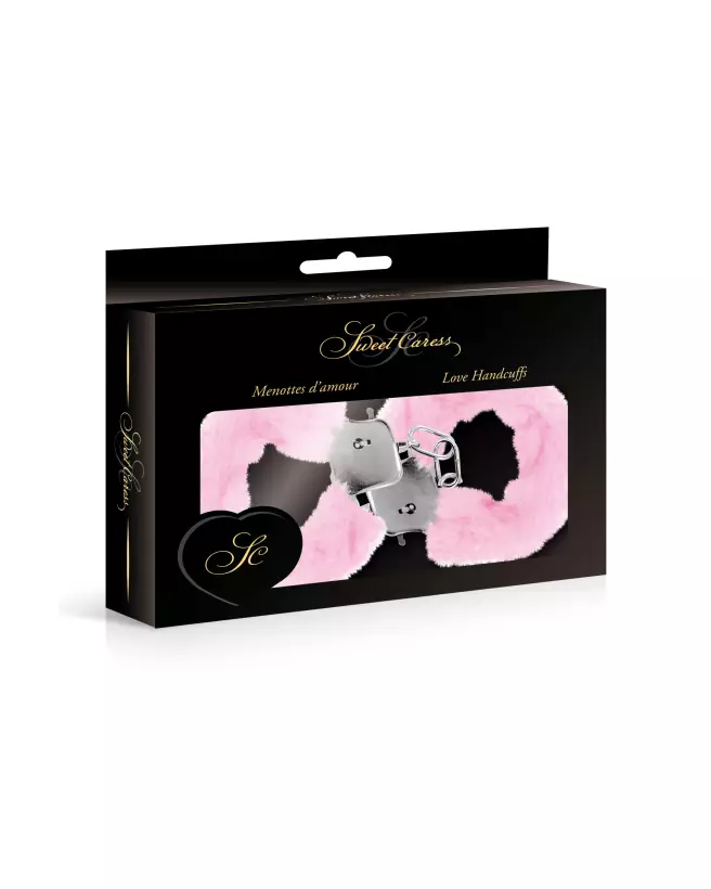 Menottes poignets rose Sweet Caress en fourrure douce pour jeux coquins-2