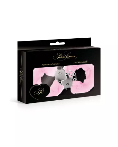 Menottes poignets rose Sweet Caress en fourrure douce pour jeux coquins-2