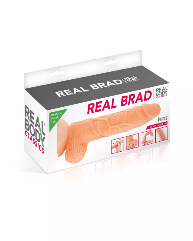 Gode Réaliste Real Body Brad en action, texture détaillée et conception ergonomique-2