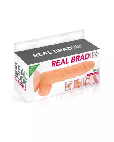 Gode Réaliste Real Body Brad en action, texture détaillée et conception ergonomique-2