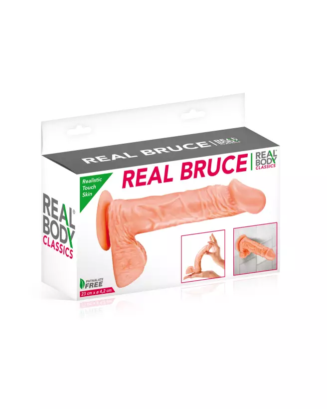 Gode réaliste Real Body Bruce 8 pouces avec texture détaillée et base ventousée-2