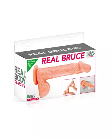 Gode réaliste Real Body Bruce 8 pouces avec texture détaillée et base ventousée-2
