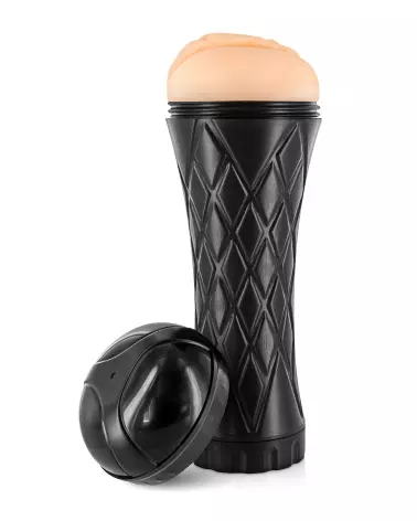 Masturbateur REALBODY Vagina Vibrating Black en action - sensation réaliste et intense-5
