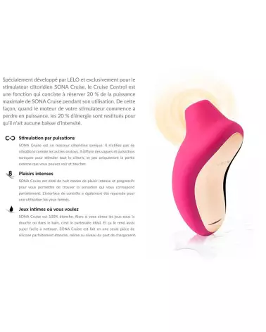 Photo de LELO SONA Cruise Cerise, stimulateur clitoridien haut de gamme-8