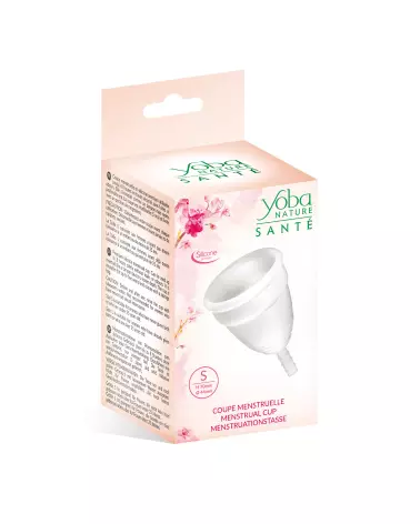 Cup menstruelle blanche YOBA taille S pour hygiène intime durable-2