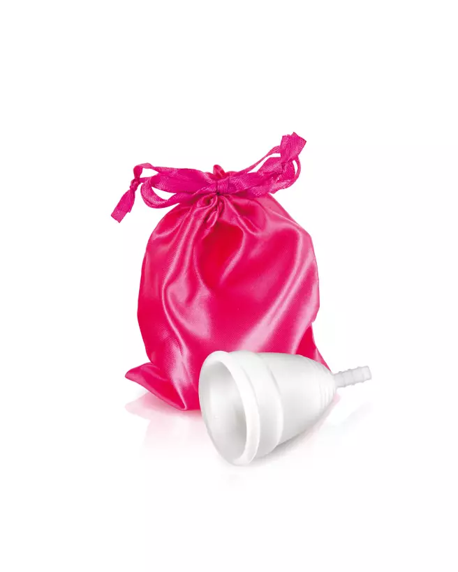 Cup menstruelle blanche YOBA taille S pour hygiène intime durable-3