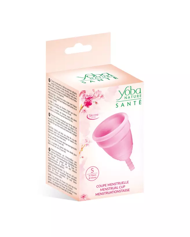 Cup menstruelle rose YOBA taille S pour hygiène intime écologique-2
