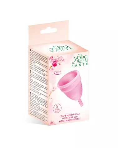 Cup menstruelle rose YOBA taille S pour hygiène intime écologique-2
