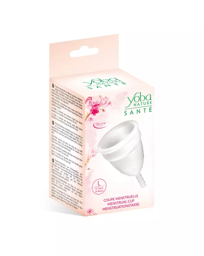 Image de la Cup Menstruelle YOBA Blanche Taille L pour Hygiène Intime-2