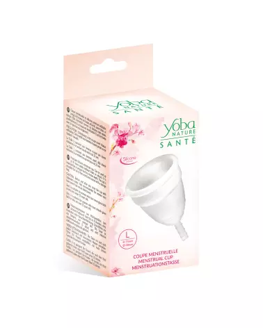 Image de la Cup Menstruelle YOBA Blanche Taille L pour Hygiène Intime-2