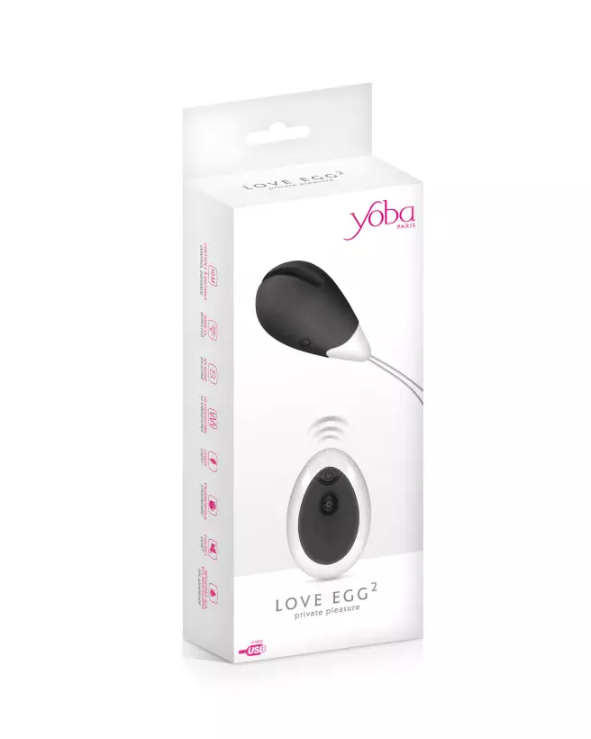 Image de l'œuf vibrant YOBA LOVE EGG 2 noir avec télécommande-2