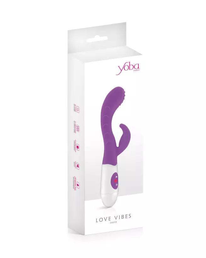 Image du vibromasseur Rabbit YOBA LEOLA en pourpre, design élégant et ergonomique pour plaisir intense-2