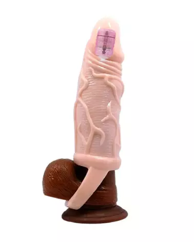 Image de la gaine pénienne vibrante MEN EXTENSION FLESH de BAILE - Amélioration et plaisir-3