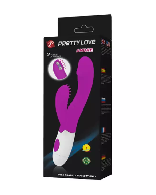 Pretty Love Andre silicone rabbit vibrator for dual clitoral and g-spot stimulation-2