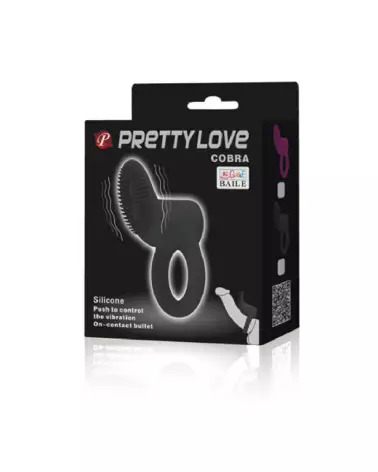 Cockring Pretty Love Cobra Black pour endurance et plaisir intensifié-2