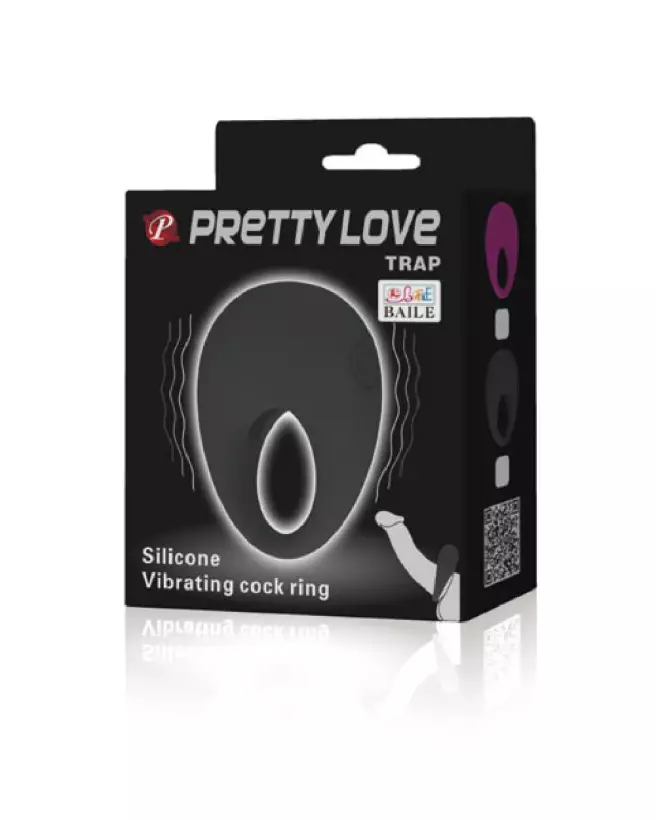 Cockring vibrant Pretty Love Trap Black pour intensifier le plaisir-2