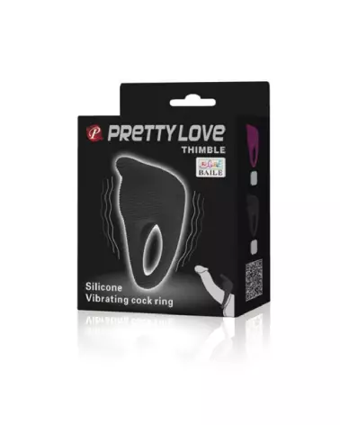 Pretty Love Thimble Cockring Noir Confort et Performance-2