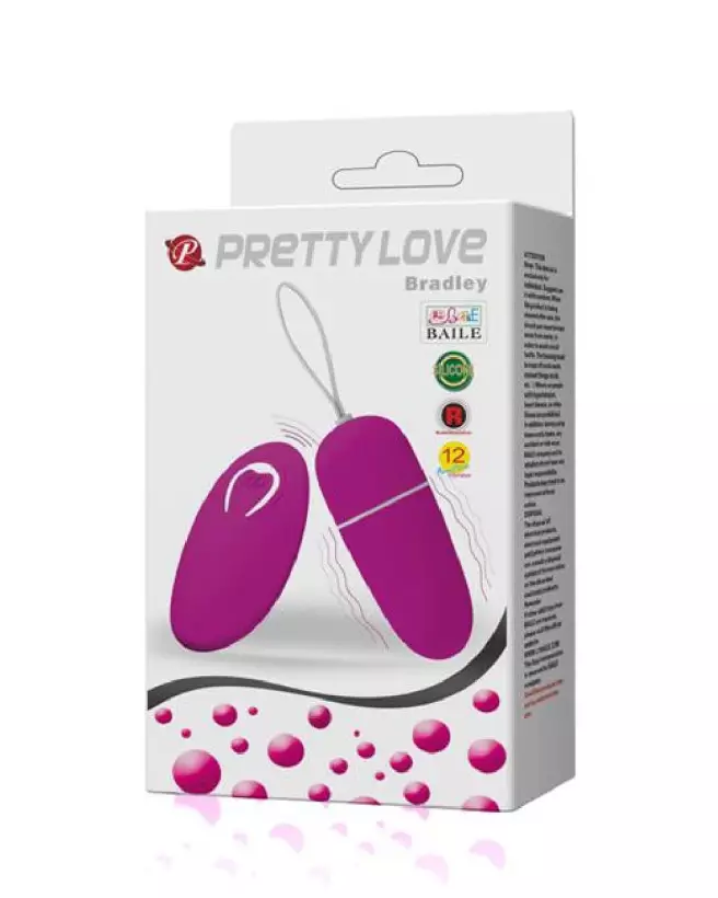 Pretty Love Bradley oeuf vibrant télécommandé fuchsia pour plaisir discret-2