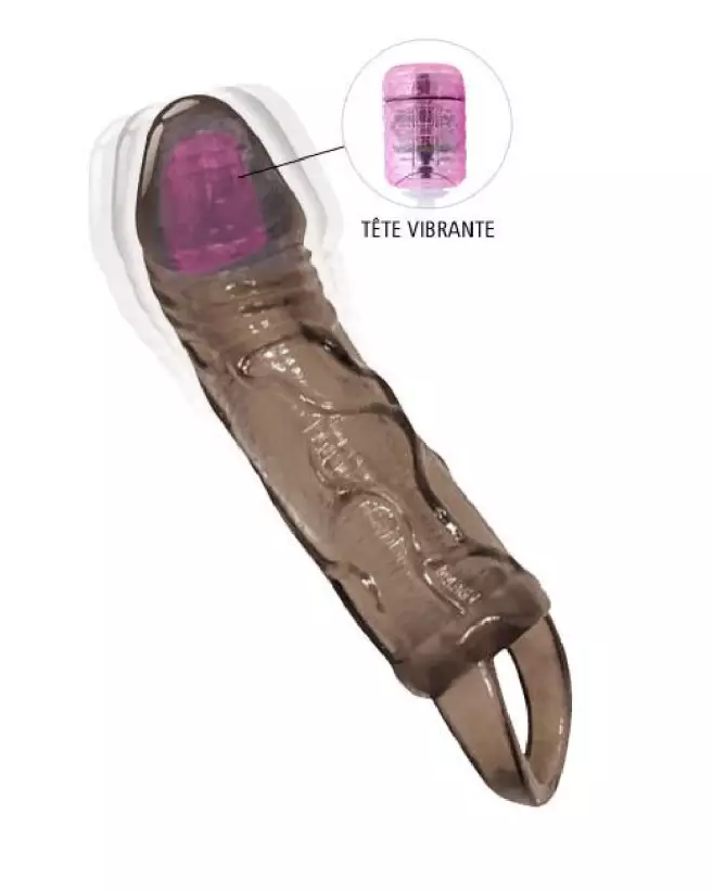Gaine vibrante MEN EXTENSION BLACK de BAILE pour augmentation de sensation et plaisir partagé-1