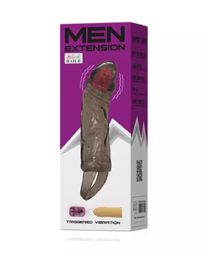 Gaine vibrante MEN EXTENSION BLACK de BAILE pour augmentation de sensation et plaisir partagé-2