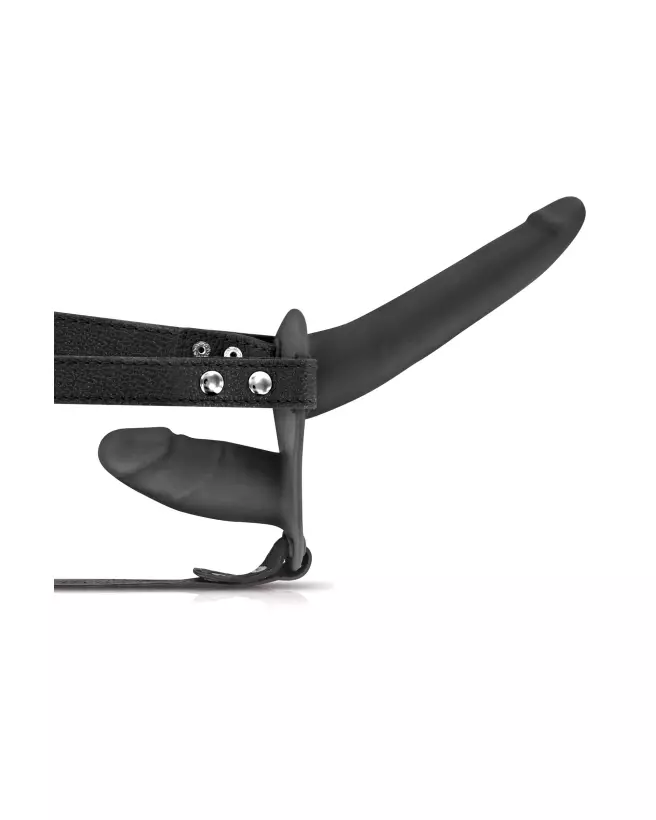 Image du Double Strap-On Black par Fetish Tentation, gode ceinture pour couples-6