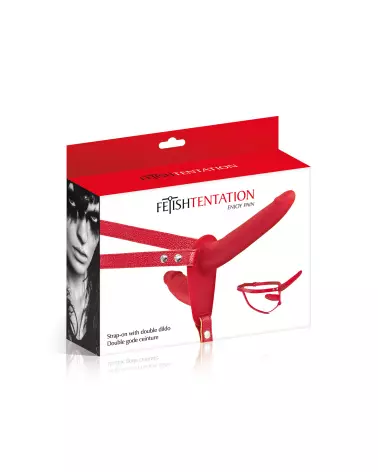 Double Strap-On Red de Fetish Tentation pour couples, gode ceinture ajustable-2