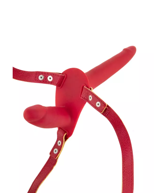 Double Strap-On Red de Fetish Tentation pour couples, gode ceinture ajustable-3