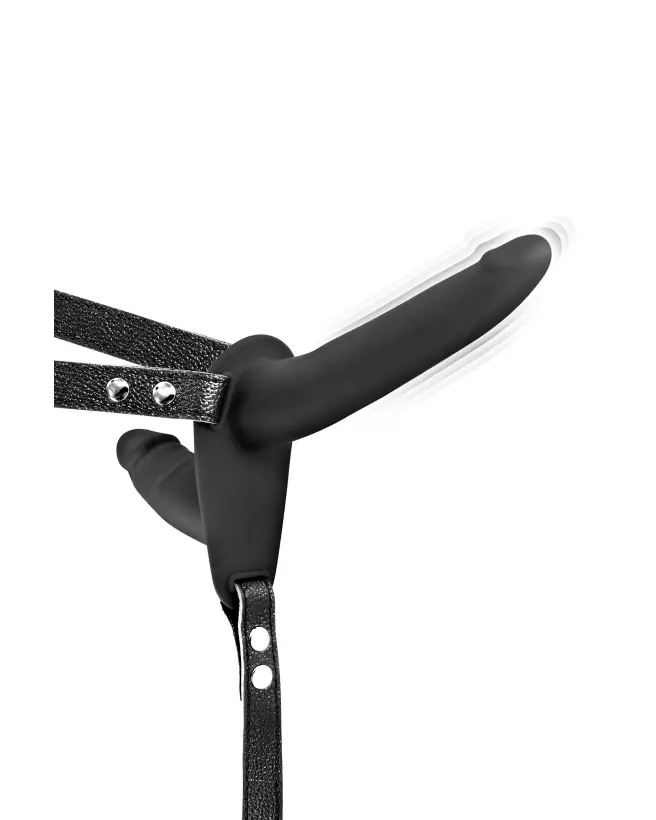 Double Strap-On Vibrant de Fetish Tentation pour couple-1
