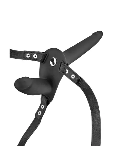 Double Strap-On Vibrant de Fetish Tentation pour couple-4