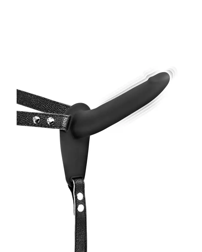 Gode ceinture vibrant noir SIMPLE STRAP-ON de Fetish Tentation-1
