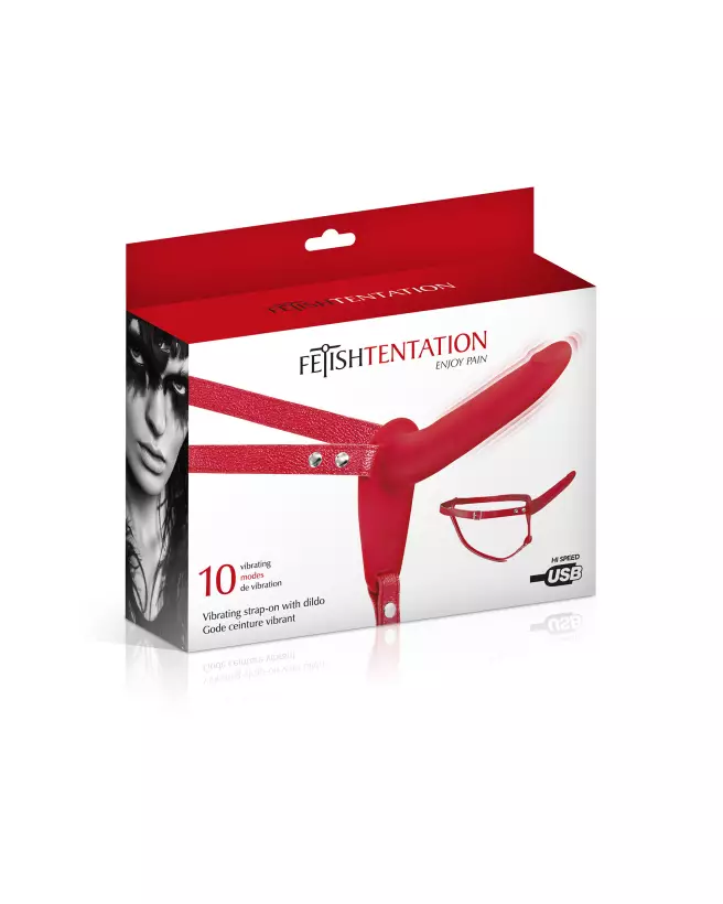 Image du Simple Strap-On Vibrant Red de FETISH TENTATION-2