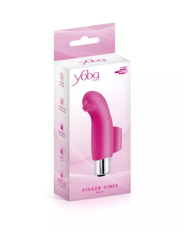 Image du Vibromasseur YOBA Heart Finger USB, stimulateur de doigts compact et rechargeable-2