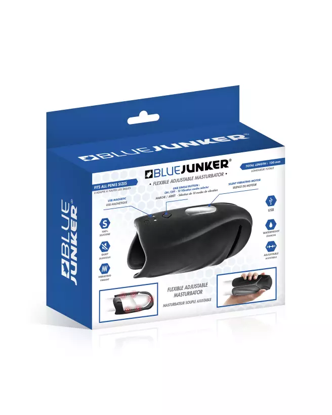 Masturbateur vibrant premium USB de Blue Junker pour plaisir intensifié-2