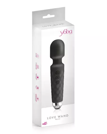 Image Wand Vibrant USB Noir YOBA - Masseur Personnel Puissant-2
