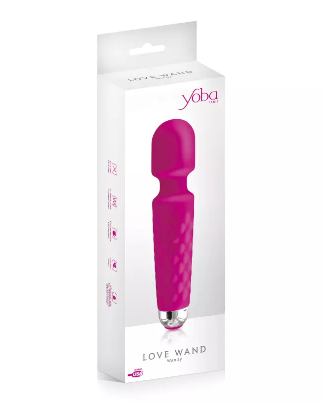 Wand Vibrant USB Rose de YOBA pour stimulation et plaisir-2