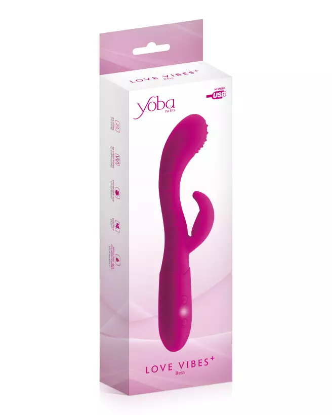 Image du vibromasseur YOBA + BESS Rabbit USB, sextoy rechargeable et élégant-2