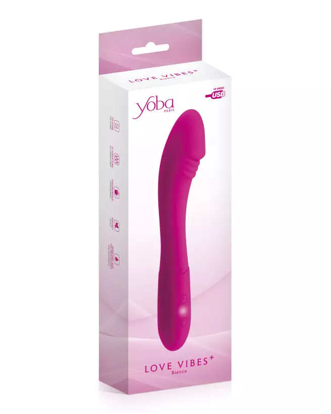Image du vibromasseur YOBA + BIANCA G-SPOT USB, rechargeable et ergonomique pour stimulation du point G-2