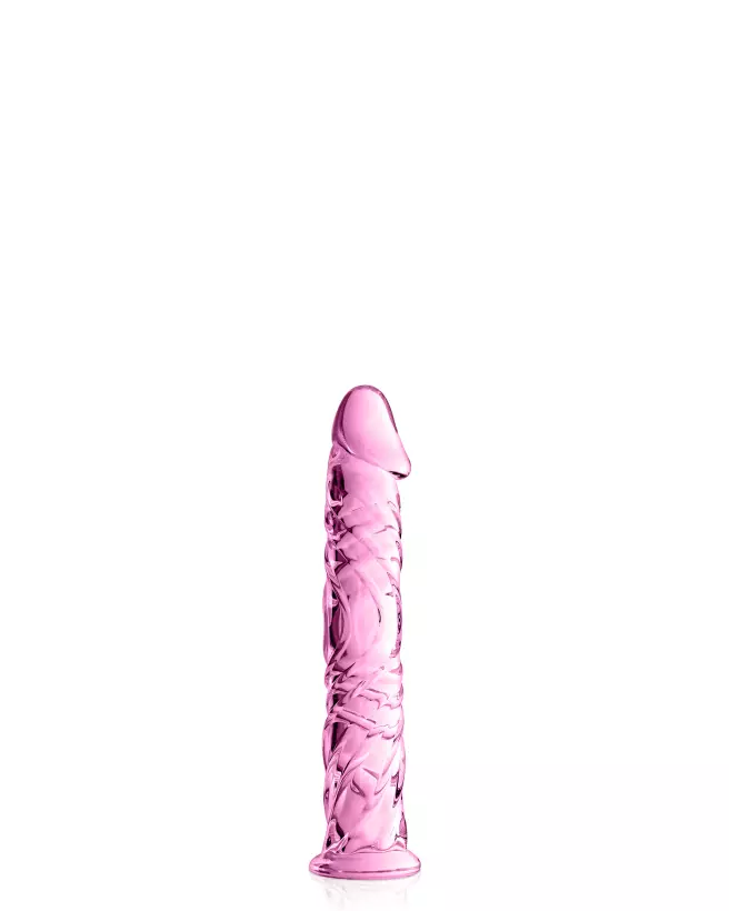 Sextoy en verre rose Glass Dildo 4 par Glossy Toys, élégance et plaisir-1
