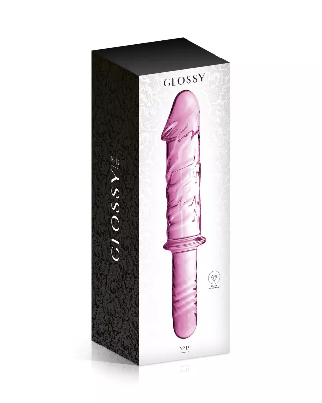 Glass Dildo 12 Pink par Glossy Toys, sextoy en verre de luxe pour plaisir élégant-2