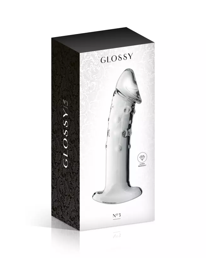 Glass Dildo 3 Clear de Glossy Toys, Sextoy en Verre de Luxe et Hygiénique-2