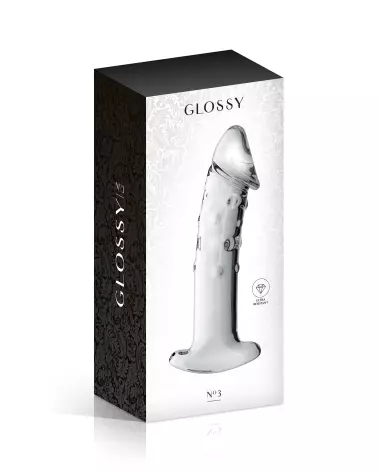 Glass Dildo 3 Clear de Glossy Toys, Sextoy en Verre de Luxe et Hygiénique-2