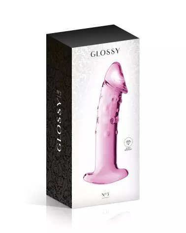 Photo du Glass Dildo 3 Pink par Glossy Toys, sextoy en verre élégant et ergonomique-2