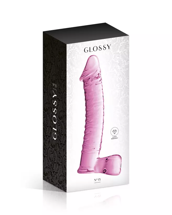 Dildo en verre rose GLASS DILDO 15 de Glossy Toys-2