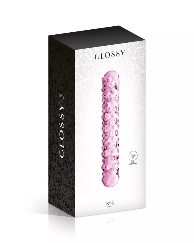 Glass Dildo 6 Pink Glossy Toys en verre haut de gamme-2