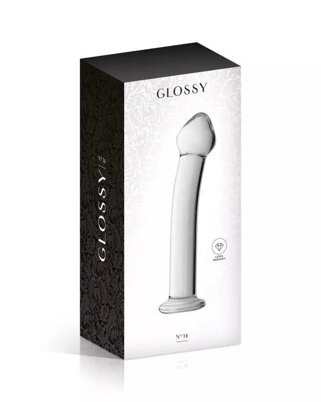 GLASS DILDO 14 en verre transparent par Glossy Toys pour plaisir élégant et durable-2